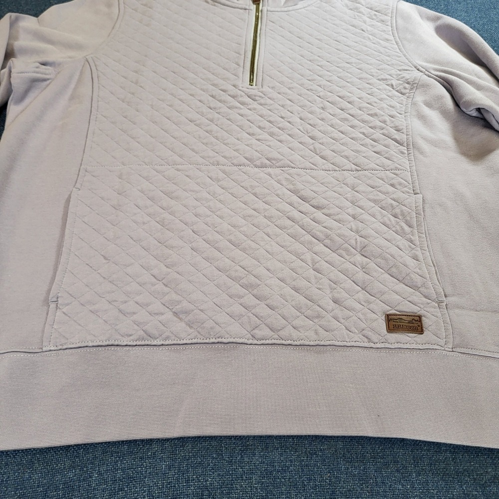 LL Bean Womens 1X Plus Quilted Quarter Zip Pullover Lavender Purple Pockets - Picture 4 of 12